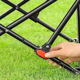 Modern Industrial Folding Camping Chair with Oxford Fabric, Carbon Steel Frame, Backrest and Footrest for Outdoor Patio