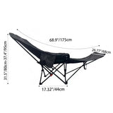 Modern Industrial Folding Camping Chair with Oxford Fabric, Carbon Steel Frame, Backrest and Footrest for Outdoor Patio