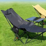 Modern Industrial Folding Camping Chair with Oxford Fabric, Carbon Steel Frame, Backrest and Footrest for Outdoor Patio