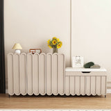 4-Tier Entryway Shoe Storage – Contemporary Scalloped-Edge Rectangular Metal Frame with Solid Wood Board, Eco-Friendly Design