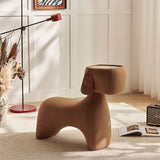Contemporary Dog-Design Carbon Steel Stool with Brushed Velvet Finish and Rotating Head – Kids’ Stool for Living Room