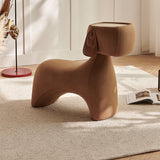 Contemporary Dog-Design Carbon Steel Stool with Brushed Velvet Finish and Rotating Head – Kids’ Stool for Living Room