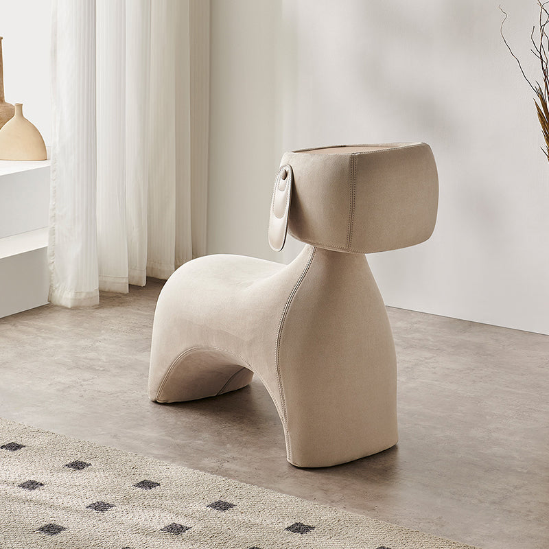 Contemporary Dog-Design Carbon Steel Stool with Brushed Velvet Finish and Rotating Head – Kids’ Stool for Living Room