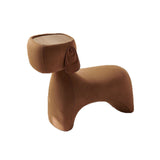 Contemporary Dog-Design Carbon Steel Stool with Brushed Velvet Finish and Rotating Head – Kids’ Stool for Living Room