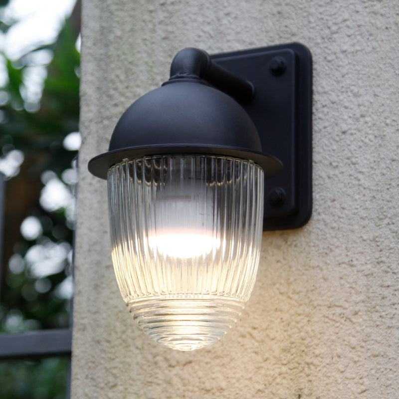 Modern Minimalist Nut-Shape Outdoor Wall Sconce - Waterproof Aluminum & Glass, 1-Light Garden Lamp