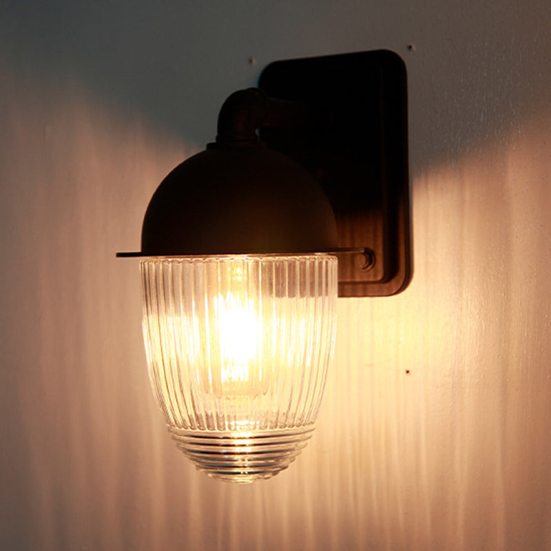 Modern Minimalist Nut-Shape Outdoor Wall Sconce - Waterproof Aluminum & Glass, 1-Light Garden Lamp
