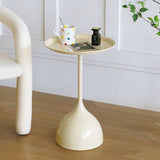Sleek Modern Round Iron Coffee Table - 1-Tier Minimalist Design for Living Room