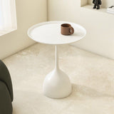 Sleek Modern Round Iron Coffee Table - 1-Tier Minimalist Design for Living Room