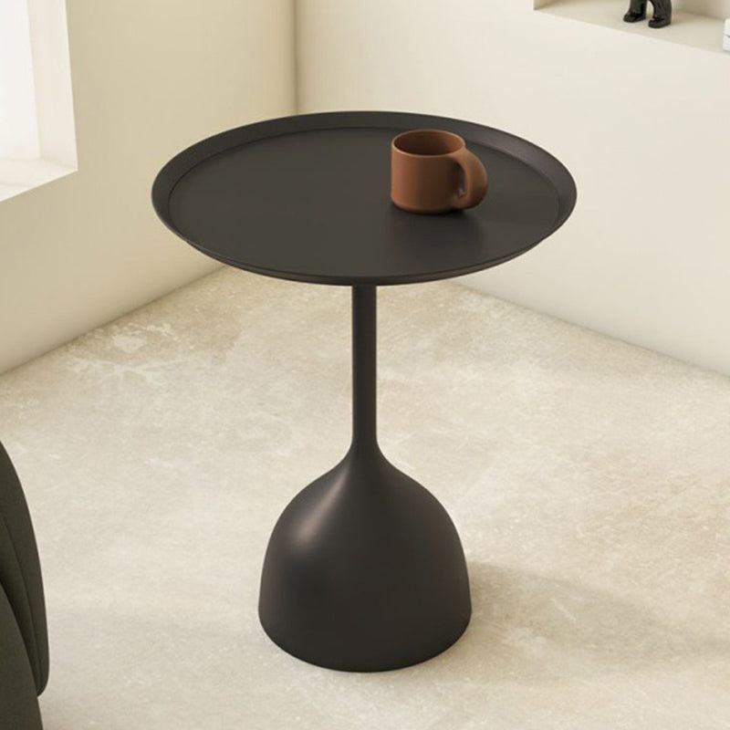 Sleek Modern Round Iron Coffee Table - 1-Tier Minimalist Design for Living Room
