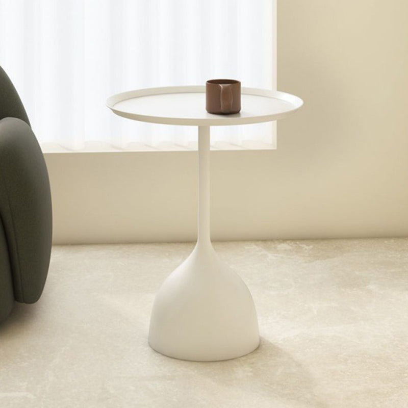 Sleek Modern Round Iron Coffee Table - 1-Tier Minimalist Design for Living Room