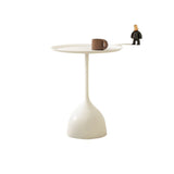 Sleek Modern Round Iron Coffee Table - 1-Tier Minimalist Design for Living Room