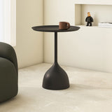 Sleek Modern Round Iron Coffee Table - 1-Tier Minimalist Design for Living Room