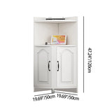 Contemporary Nordic Triangular Solid Wood Eco-Panel Corner Shelf Unit with 2 Cabinets and 2 Tiers for Living Room