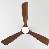 Contemporary Nordic Three-Blade Ceiling Fan with Solid Wood Blades, Carbon Steel Body, LED Light Kit, and Downrod – Ideal for Living Room