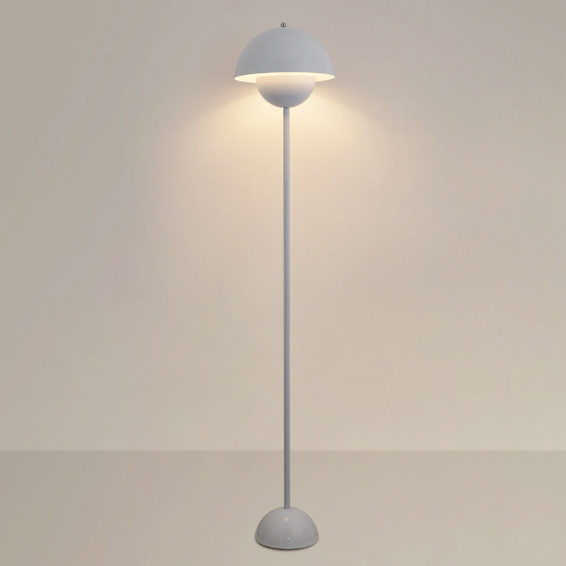 Contemporary Scandinavian Iron Floor Lamp with Mushroom Lampshade – Modern Standing Light for Living Room