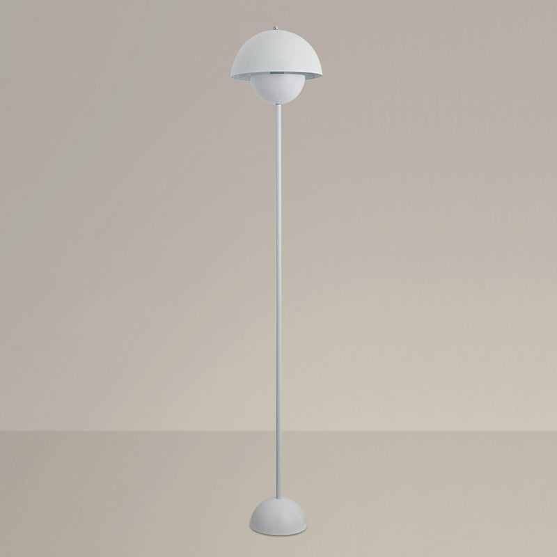 Contemporary Scandinavian Iron Floor Lamp with Mushroom Lampshade – Modern Standing Light for Living Room
