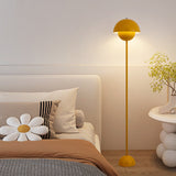 Contemporary Scandinavian Iron Floor Lamp with Mushroom Lampshade – Modern Standing Light for Living Room