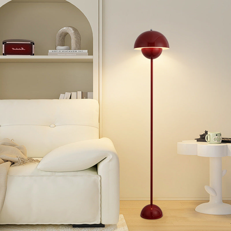 Contemporary Scandinavian Iron Floor Lamp with Mushroom Lampshade – Modern Standing Light for Living Room