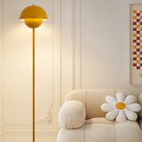 Contemporary Scandinavian Iron Floor Lamp with Mushroom Lampshade – Modern Standing Light for Living Room