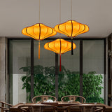 Traditional Chinese Lantern-Style Fabric Lampshade with Hardware – 1/3 Scale Chandelier for Dining Room