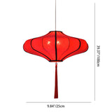 Traditional Chinese Lantern-Style Fabric Lampshade with Hardware – 1/3 Scale Chandelier for Dining Room