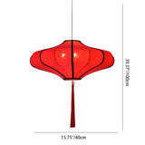 Traditional Chinese Lantern-Style Fabric Lampshade with Hardware – 1/3 Scale Chandelier for Dining Room