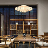 Traditional Chinese Lantern-Style Fabric Lampshade with Hardware – 1/3 Scale Chandelier for Dining Room