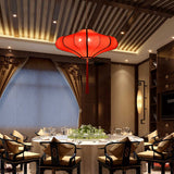 Traditional Chinese Lantern-Style Fabric Lampshade with Hardware – 1/3 Scale Chandelier for Dining Room