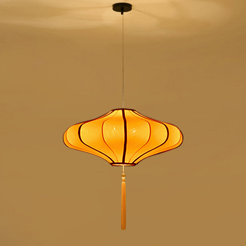 Traditional Chinese Lantern-Style Fabric Lampshade with Hardware – 1/3 Scale Chandelier for Dining Room