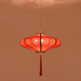 Traditional Chinese Lantern-Style Fabric Lampshade with Hardware – 1/3 Scale Chandelier for Dining Room