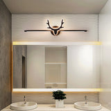 Scandinavian-Style Deer Silhouette LED Vanity Light - Iron & Acrylic Front Wall Sconce for Bathroom Mirror