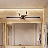 Scandinavian-Style Deer Silhouette LED Vanity Light - Iron & Acrylic Front Wall Sconce for Bathroom Mirror