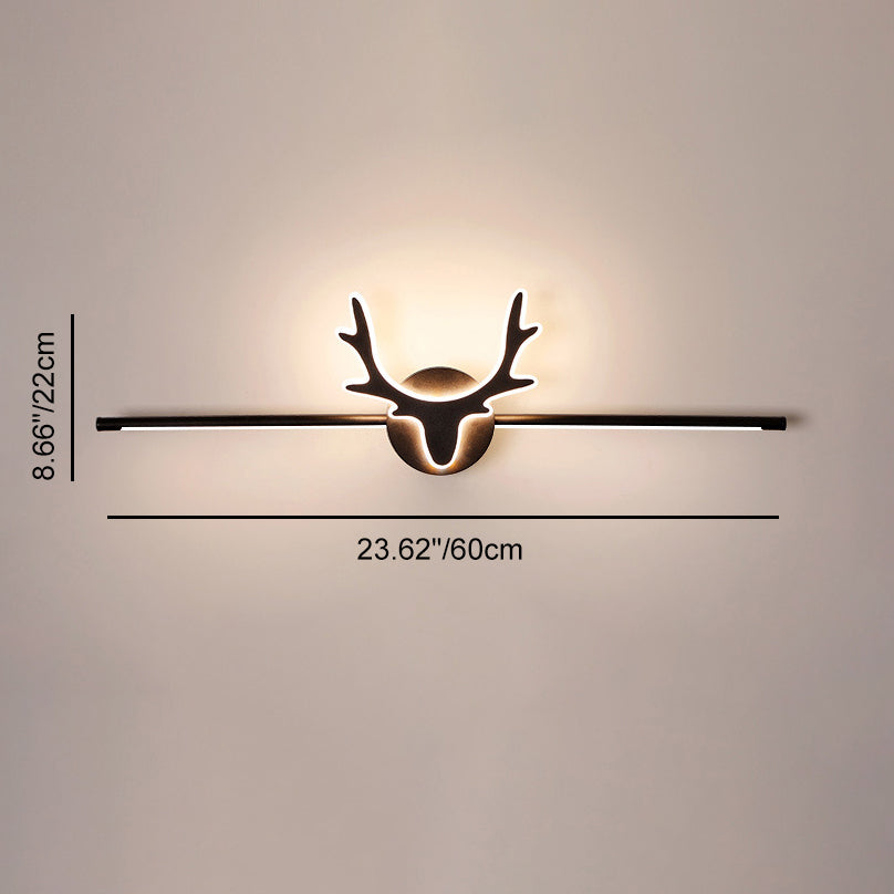 Scandinavian-Style Deer Silhouette LED Vanity Light - Iron & Acrylic Front Wall Sconce for Bathroom Mirror