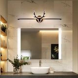 Scandinavian-Style Deer Silhouette LED Vanity Light - Iron & Acrylic Front Wall Sconce for Bathroom Mirror