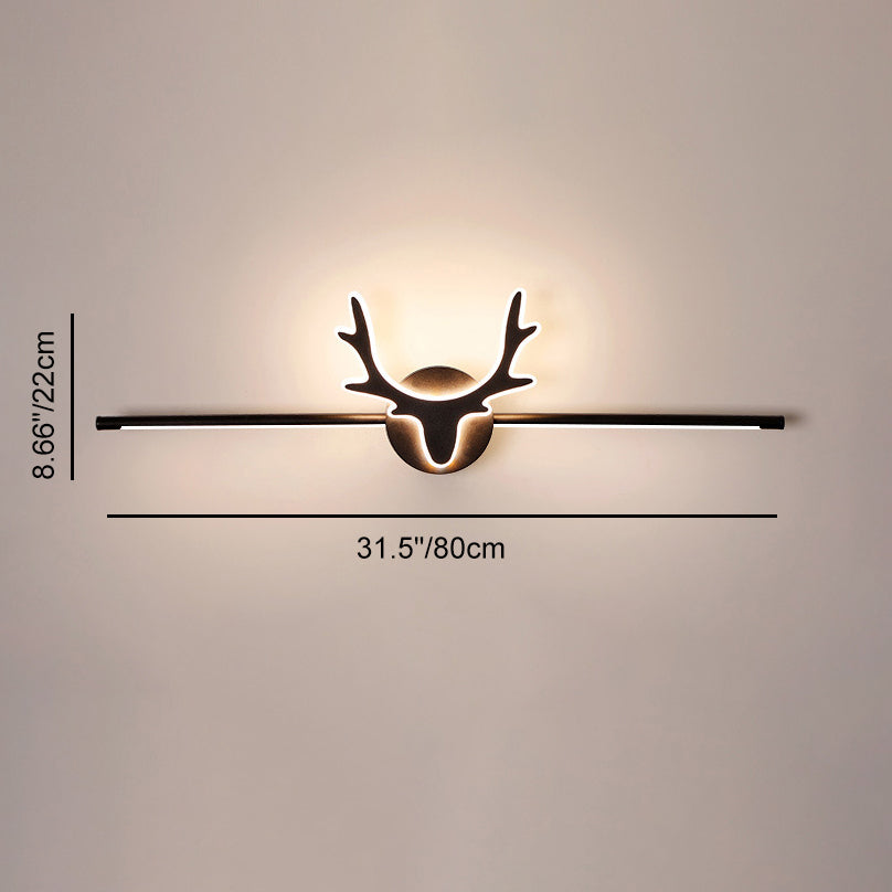 Scandinavian-Style Deer Silhouette LED Vanity Light - Iron & Acrylic Front Wall Sconce for Bathroom Mirror