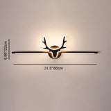 Scandinavian-Style Deer Silhouette LED Vanity Light - Iron & Acrylic Front Wall Sconce for Bathroom Mirror