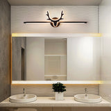Scandinavian-Style Deer Silhouette LED Vanity Light - Iron & Acrylic Front Wall Sconce for Bathroom Mirror