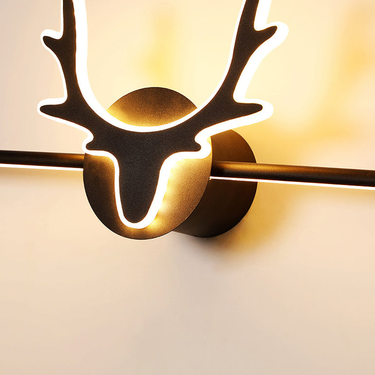 Scandinavian-Style Deer Silhouette LED Vanity Light - Iron & Acrylic Front Wall Sconce for Bathroom Mirror