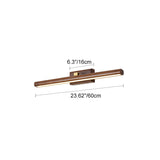 Traditional Japanese-Style Long Cylindrical LED Vanity Light – Rotatable Wall Sconce with Walnut Copper Finish for Bathroom Mirror Front