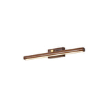 Traditional Japanese-Style Long Cylindrical LED Vanity Light – Rotatable Wall Sconce with Walnut Copper Finish for Bathroom Mirror Front