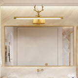 Contemporary Copper Deer LED Vanity Light with Acrylic Finish — Mirror-Front Wall Sconce for Bathroom