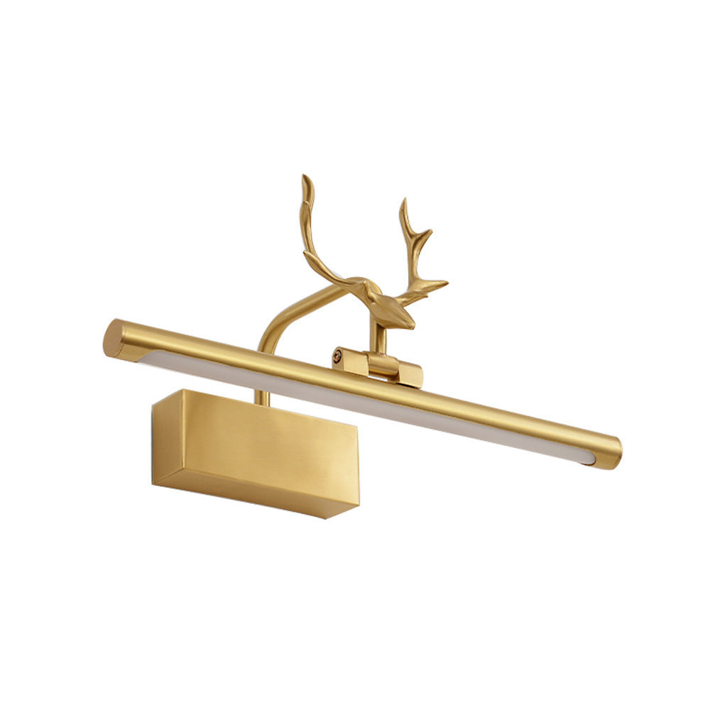 Contemporary Copper Deer LED Vanity Light with Acrylic Finish — Mirror-Front Wall Sconce for Bathroom