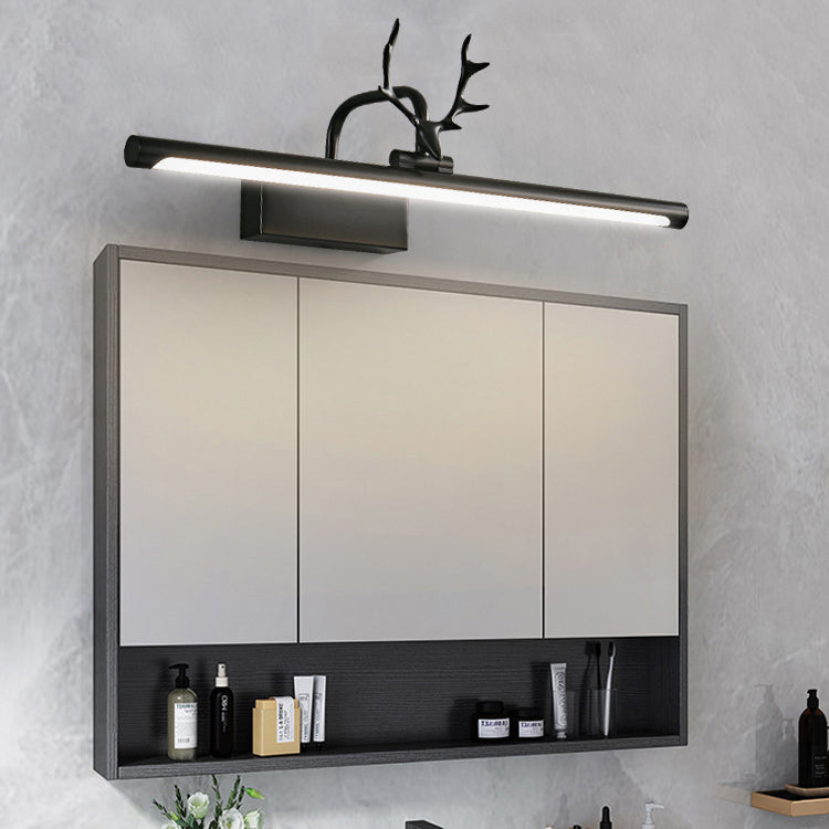 Contemporary Copper Deer LED Vanity Light with Acrylic Finish — Mirror-Front Wall Sconce for Bathroom