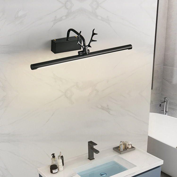 Contemporary Copper Deer LED Vanity Light with Acrylic Finish — Mirror-Front Wall Sconce for Bathroom