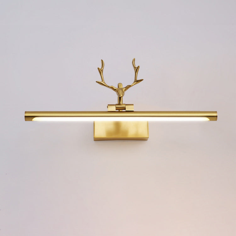 Contemporary Copper Deer LED Vanity Light with Acrylic Finish — Mirror-Front Wall Sconce for Bathroom