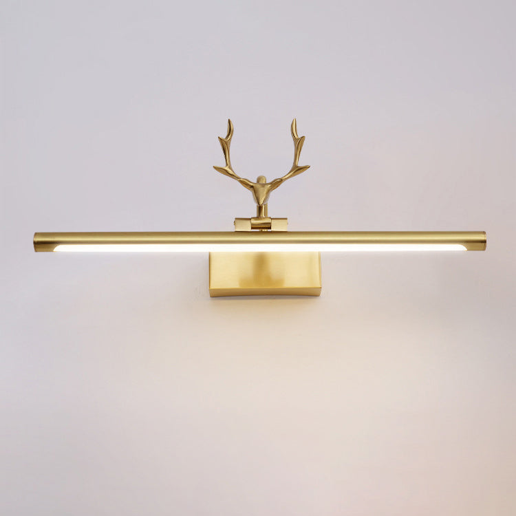 Contemporary Copper Deer LED Vanity Light with Acrylic Finish — Mirror-Front Wall Sconce for Bathroom
