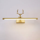 Contemporary Copper Deer LED Vanity Light with Acrylic Finish — Mirror-Front Wall Sconce for Bathroom