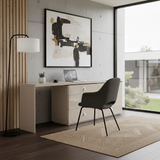 Sleek Adjustable-Length E1 MDF Storage Cabinet with 6 Drawers – Modern Minimalist Rectangular Makeup Vanity for Bedroom & Home Office
