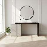 Chic Modern Minimalist E1 MDF Makeup Vanity with 3/6-Drawer Storage Cabinet – Perfect Bedroom Vanity Table