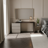 Chic Modern Minimalist E1 MDF Makeup Vanity with 3/6-Drawer Storage Cabinet – Perfect Bedroom Vanity Table